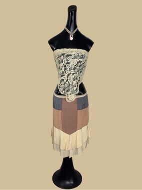 BCBGMaxAzria silk Tiered Midi Skirt